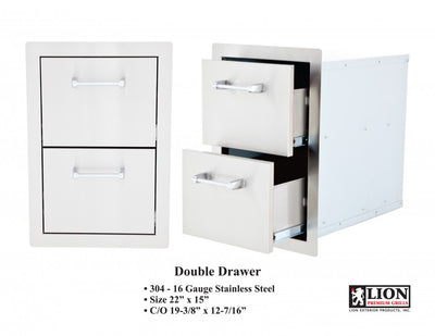 Lion 15 Inch Double Access Drawer - L2374