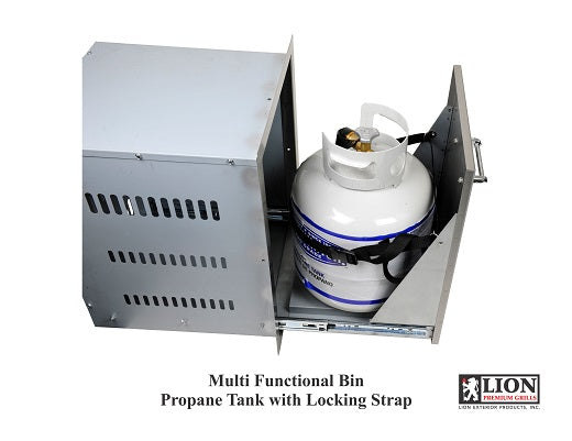 Lion 16 Inch Roll Out Liquid Propane Gas Tank / Trash Bin - L55628