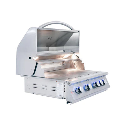 RCS Premier - 32-Inch Freestanding Grill with Blue LED Lights and Rear Burner - Natural Gas - RJC32ALCK