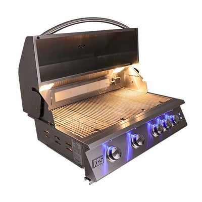 RCS Premier - 40-Inch 5-Burner Built-In Grill with Blue LED Lights and Rear Burners - Liquid Propane Gas - RJC40ALLP