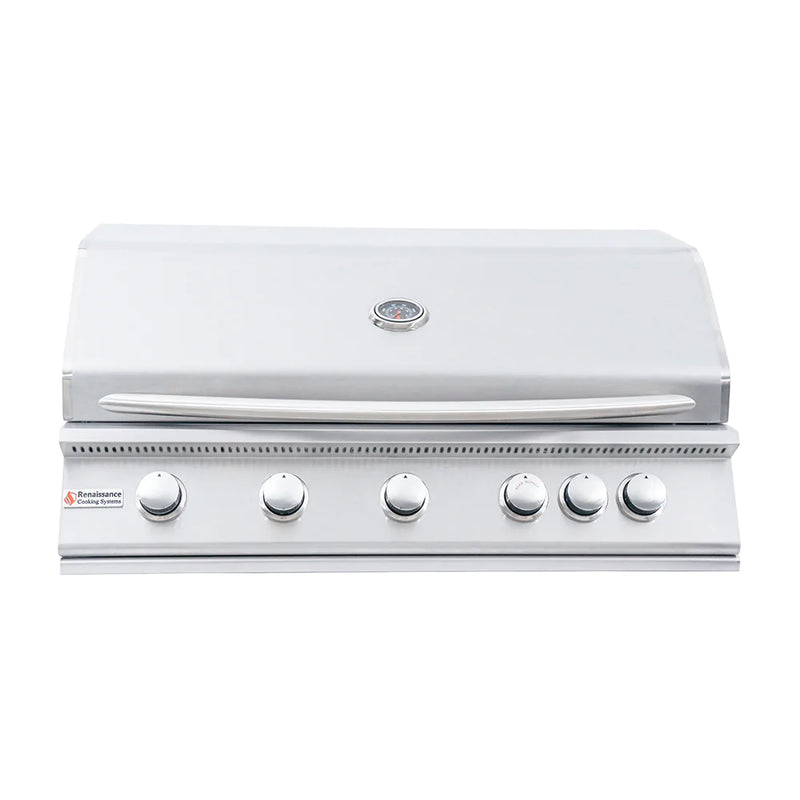 RCS Premier - 40-Inch 5-Burner Built-In Grill with Rear Infrared Burner - Natural Gas - RJC40A
