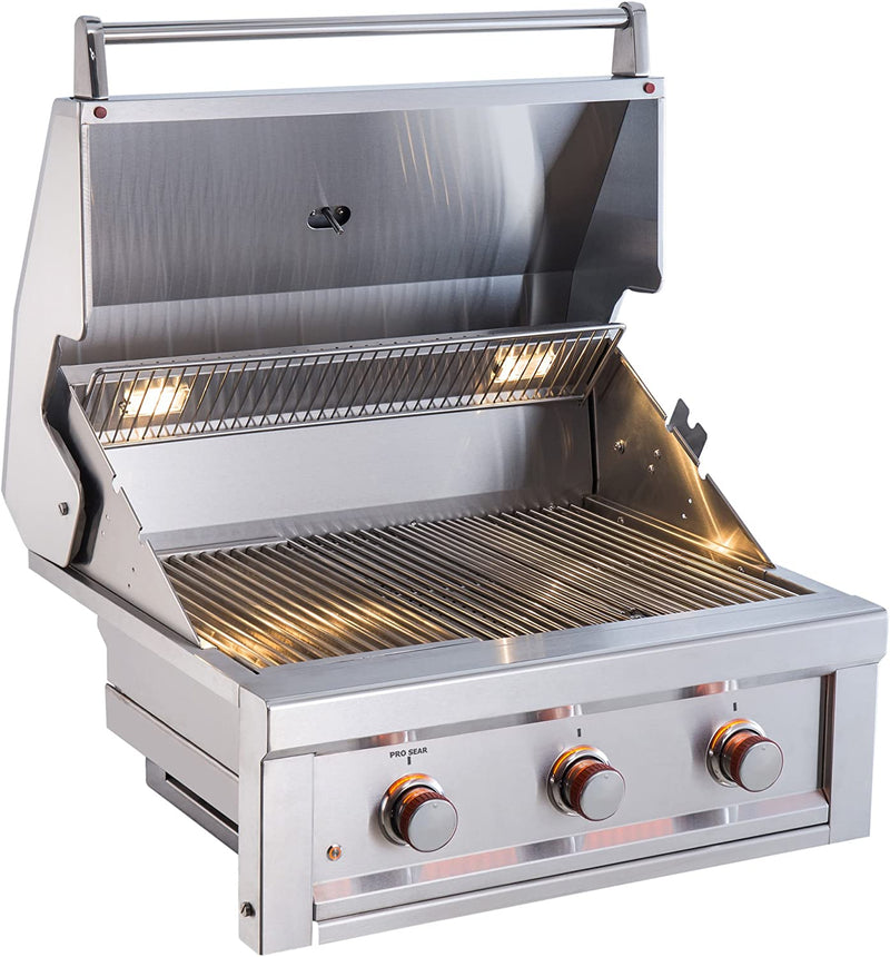 Sunstone Ruby - 30-Inch 3-Burner Built-In Grill - Natural Gas - Open Box - RUBY3B-NG-OB