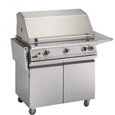 PGS T-Series Commercial - 39-Inch 3-Burner Freestanding Grill with Timer - Natural Gas - S36TNG + S36CART