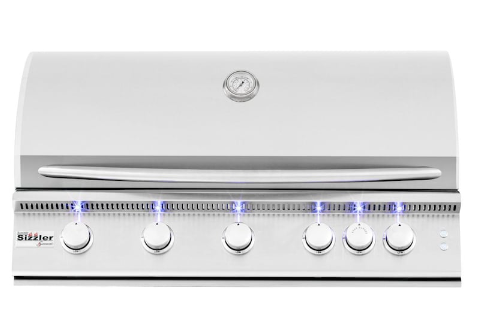 Summerset Sizzler Pro - 40-Inch 5-Burner Built-In Grill with Rear Infrared Burner - Natural Gas - SIZPRO40-NG