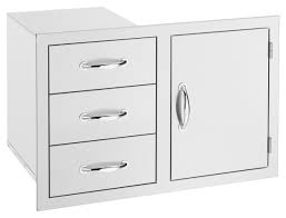 Summerset 33 Inch Stainless Steel Flush Mount Access Door & Triple Drawer Combo - SSDC3-33