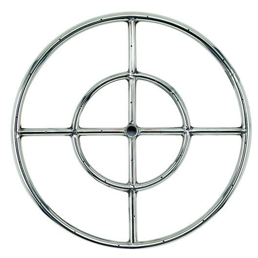 American Fire Glass 18" Double Ring SS Burner with a 1/2" Inlet - SSFR18