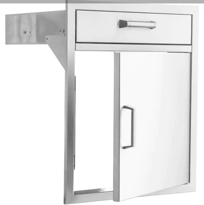 Eloquence 21-Inch Stainless Steel Single Access Door & Drawer Combo, Contempo - Eloquence-260-SV24-DR1 + Eloquence-350H-Handle (2)