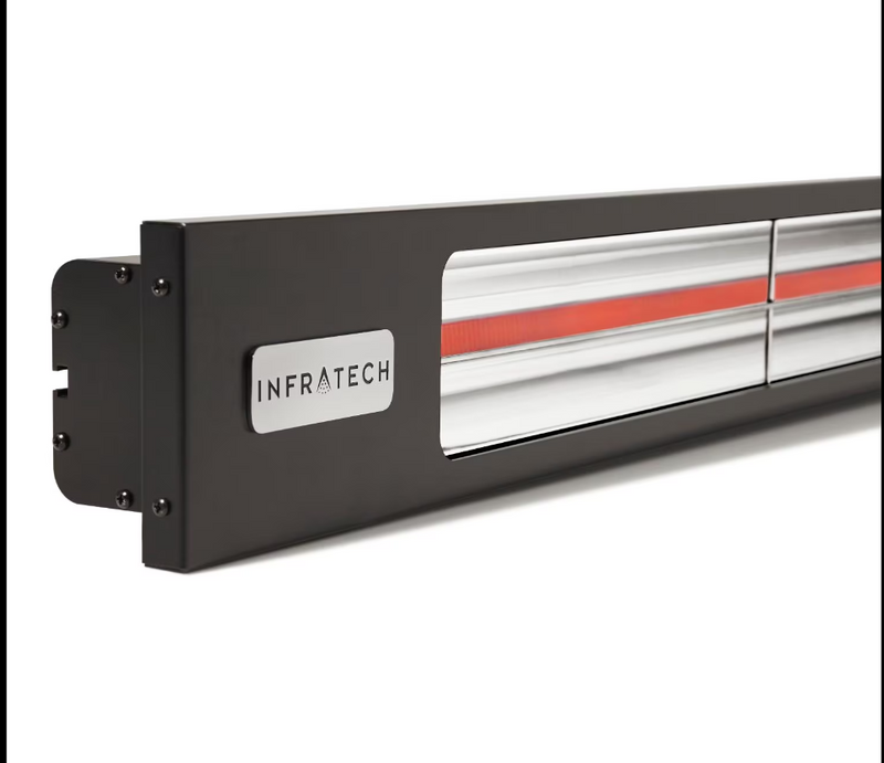 Infratech Slimline Series 63 1/2-Inch 3000W Single Element Electric Infrared Patio Heater, 208V, Matte Black - SL3028BL