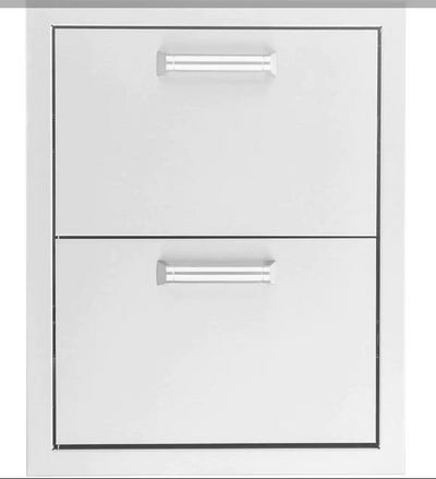 Eloquence 16-Inch Stainless Steel Double Access Drawer, Contempo - Eloquence-260-DRW2 + Eloquence-350H-Handle (2)