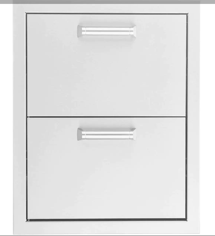 Eloquence 16-Inch Stainless Steel Double Access Drawer, Contempo - Eloquence-260-DRW2 + Eloquence-350H-Handle (2)