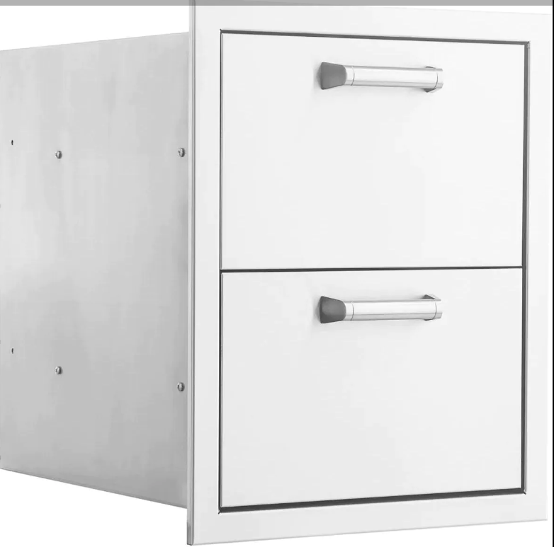 Eloquence 16-Inch Stainless Steel Double Access Drawer, Contempo - Eloquence-260-DRW2 + Eloquence-350H-Handle (2)