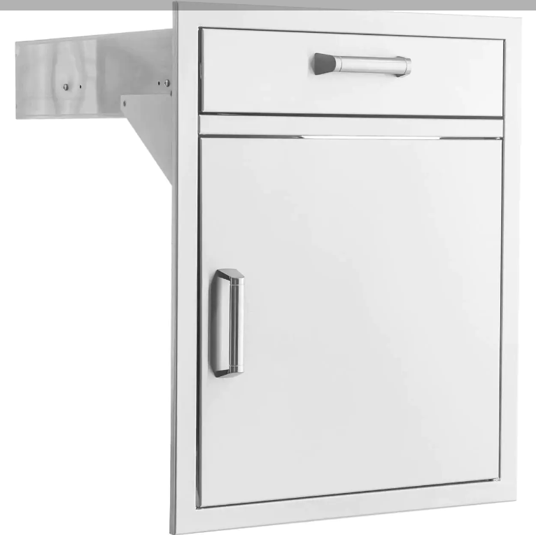 Eloquence 21-Inch Stainless Steel Single Access Door & Drawer Combo, Contempo - Eloquence-260-SV24-DR1 + Eloquence-350H-Handle (2)