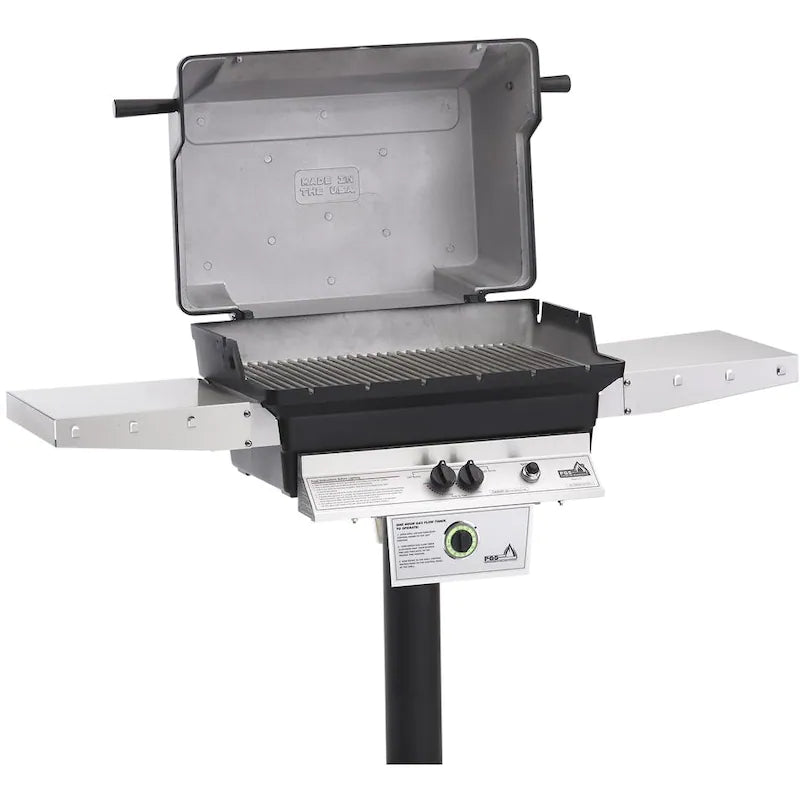 PGS T-Series T40 Commercial - 2-Burner In-Ground Post Grill with Timer On - Natural Gas - T40NG + APP