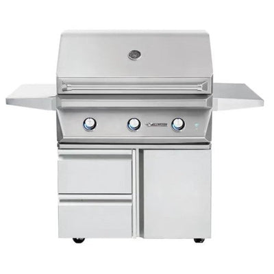 Twin Eagles - 36-Inch 3-Burner Freestanding Grill On Deluxe Cart - Liquid Propane Gas Grill - TEBQ36G-CL + TEGB36SD-B