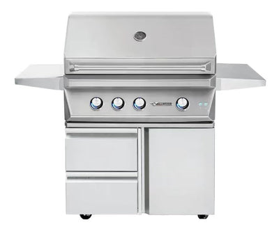 Twin Eagles - 36-Inch 3-Burner Freestanding Grill On Deluxe Cart - Liquid Propane Gas - TEBQ36RS-CL + TEGB36SD-B