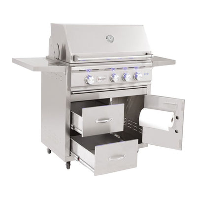 Summerset TRL - 32-Inch 3-Burner Freestanding Grill with Rotisserie - Natural Gas - TRL32-NG + CART-TRL32