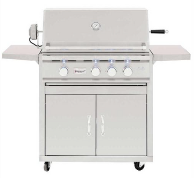 Summerset TRL - 32-Inch 3-Burner Freestanding Grill with Rotisserie - Natural Gas - TRL32-NG + CART-TRL32